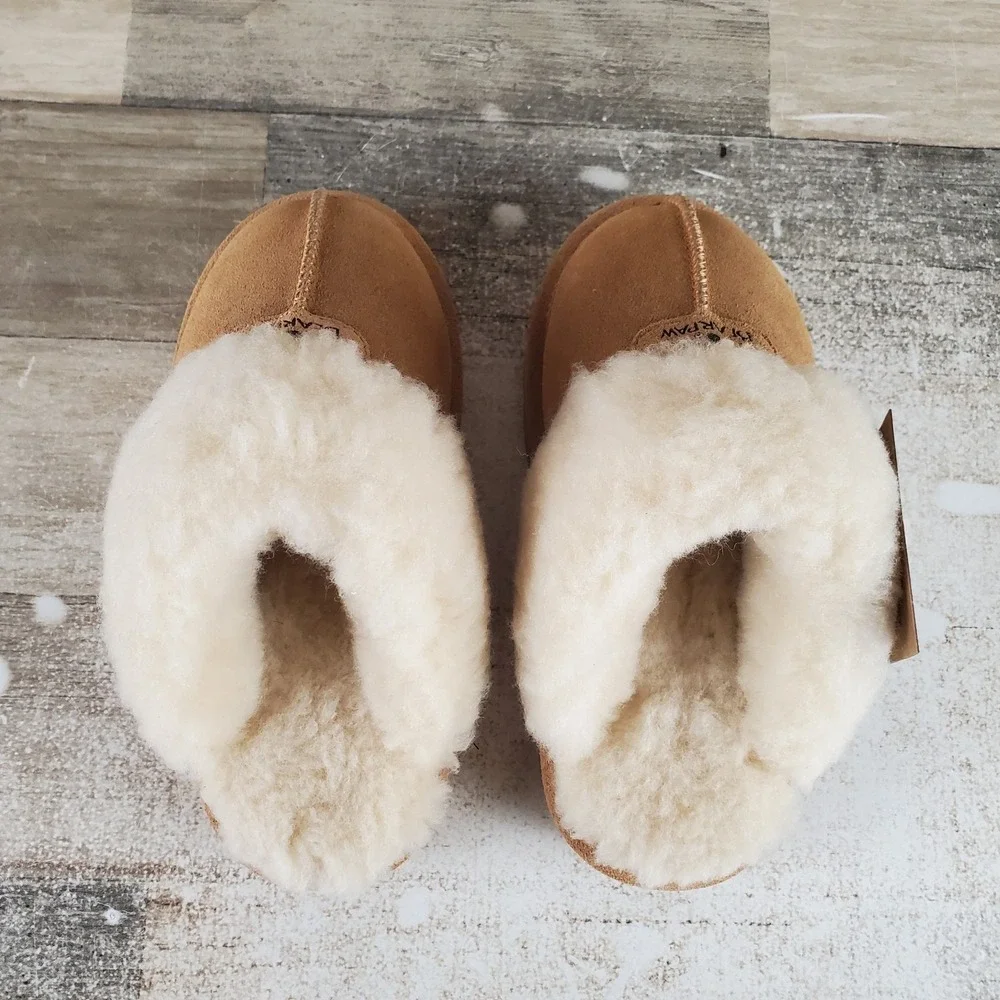 Bearpaw Loki Kids Slippers Sz 13‎ M Iced Coffee Suede Comfort Slip On Round Toe
